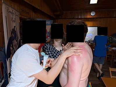 Lucy und ich hatten die Ehre, After Sun aufzutragen